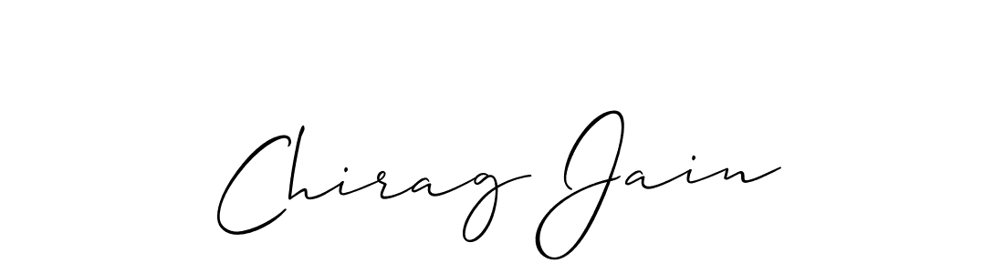 Make a beautiful signature design for name Chirag Jain. With this signature (Allison_Script) style, you can create a handwritten signature for free. Chirag Jain signature style 2 images and pictures png