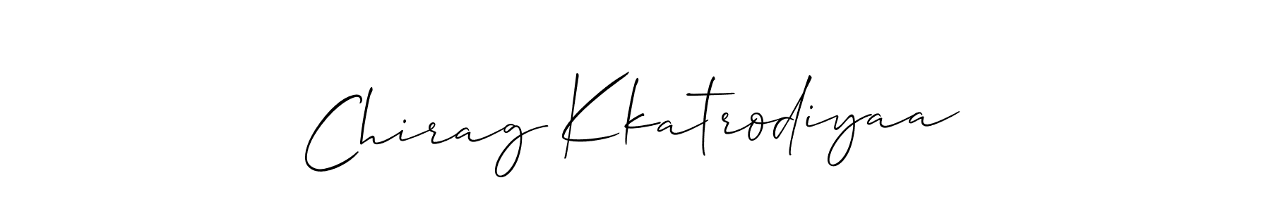 How to make Chirag Kkatrodiyaa name signature. Use Allison_Script style for creating short signs online. This is the latest handwritten sign. Chirag Kkatrodiyaa signature style 2 images and pictures png