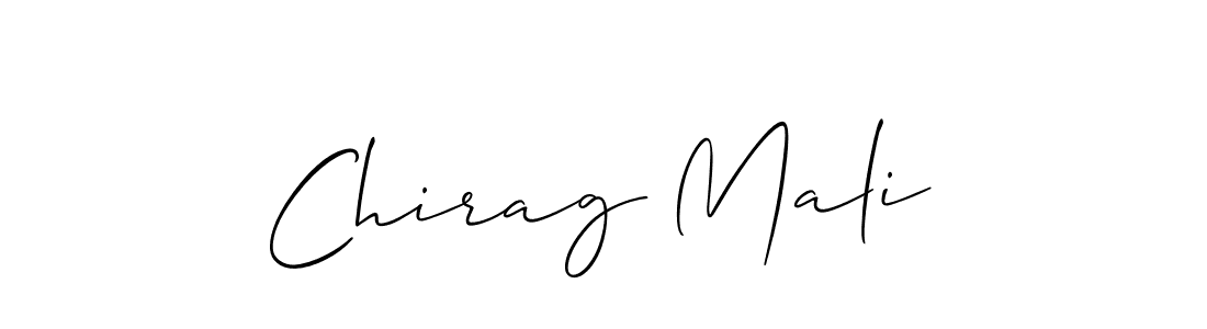 Make a beautiful signature design for name Chirag Mali. With this signature (Allison_Script) style, you can create a handwritten signature for free. Chirag Mali signature style 2 images and pictures png