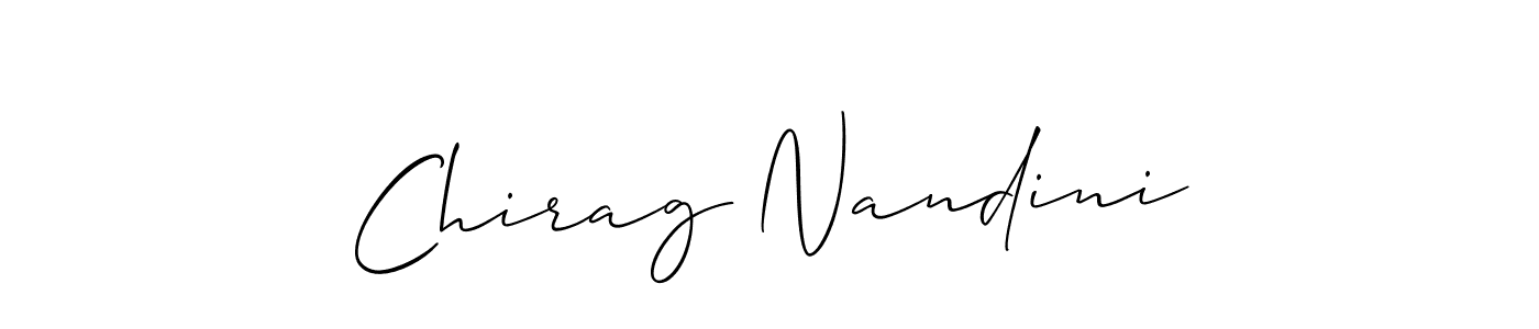 How to make Chirag Nandini name signature. Use Allison_Script style for creating short signs online. This is the latest handwritten sign. Chirag Nandini signature style 2 images and pictures png