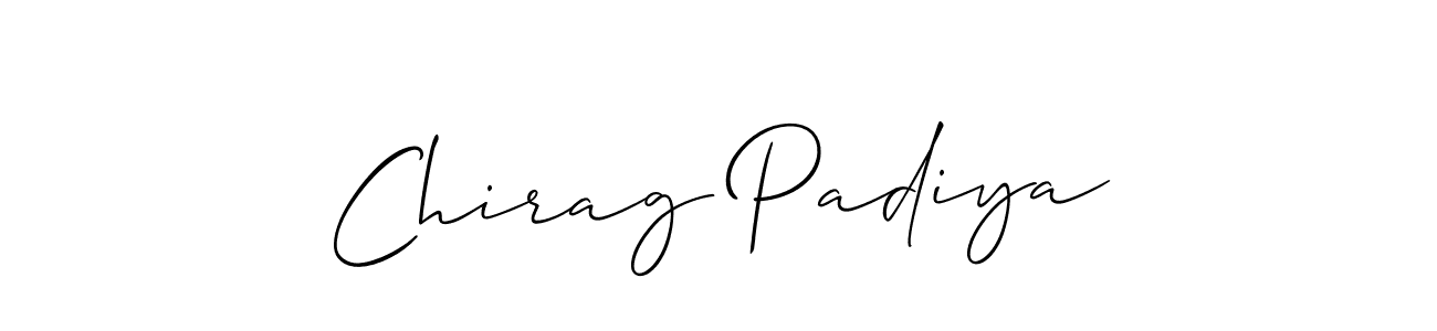 Chirag Padiya stylish signature style. Best Handwritten Sign (Allison_Script) for my name. Handwritten Signature Collection Ideas for my name Chirag Padiya. Chirag Padiya signature style 2 images and pictures png