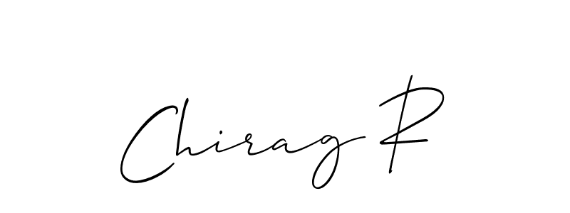 Make a beautiful signature design for name Chirag R. With this signature (Allison_Script) style, you can create a handwritten signature for free. Chirag R signature style 2 images and pictures png