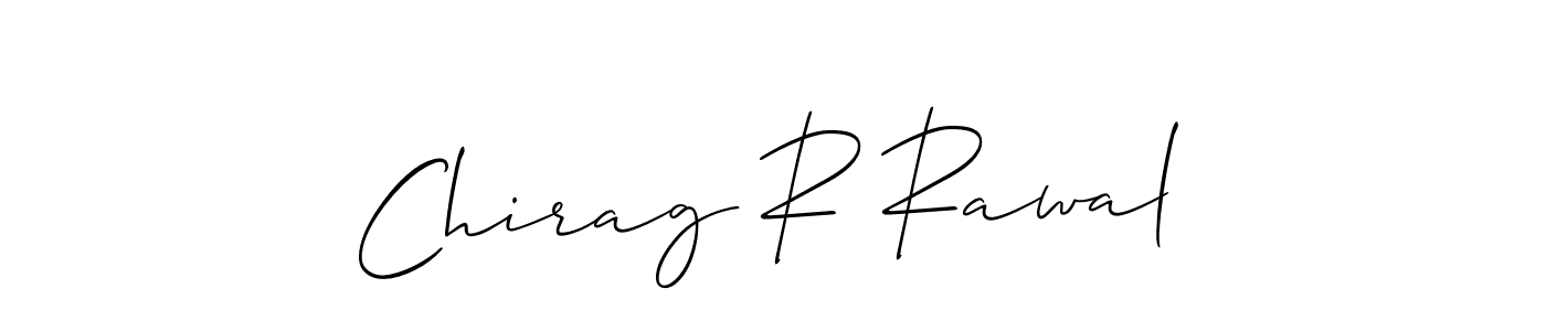 How to make Chirag R Rawal name signature. Use Allison_Script style for creating short signs online. This is the latest handwritten sign. Chirag R Rawal signature style 2 images and pictures png