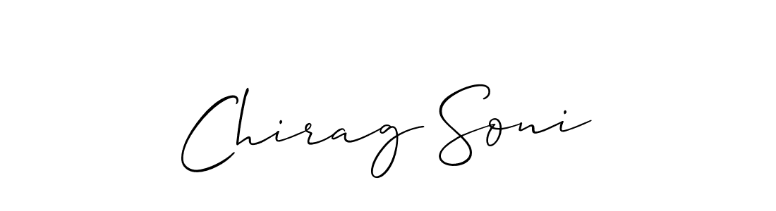 Make a beautiful signature design for name Chirag Soni. With this signature (Allison_Script) style, you can create a handwritten signature for free. Chirag Soni signature style 2 images and pictures png