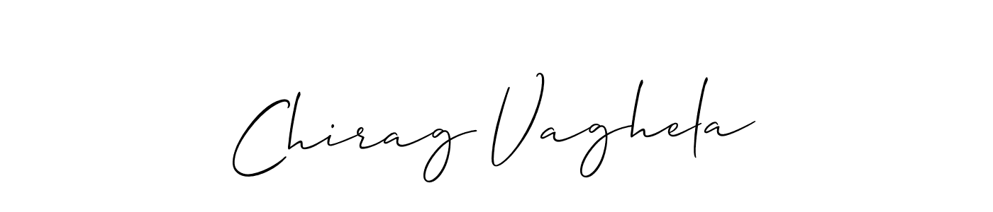 Use a signature maker to create a handwritten signature online. With this signature software, you can design (Allison_Script) your own signature for name Chirag Vaghela. Chirag Vaghela signature style 2 images and pictures png