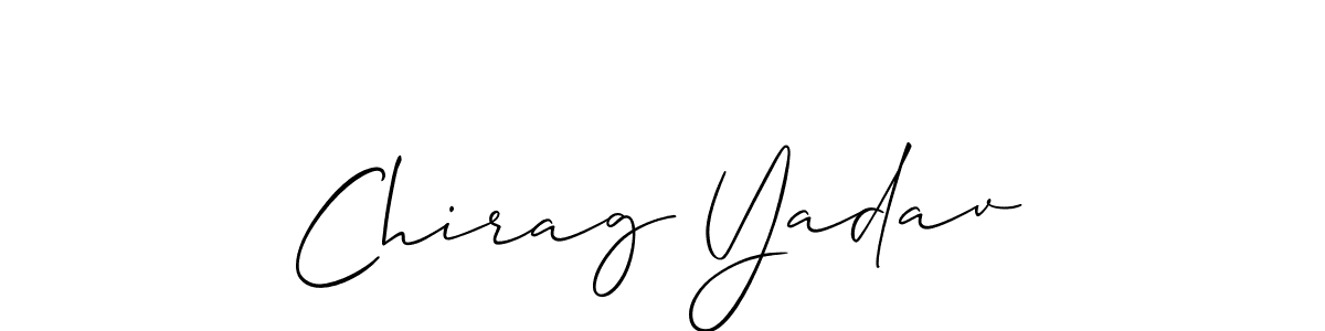 Design your own signature with our free online signature maker. With this signature software, you can create a handwritten (Allison_Script) signature for name Chirag Yadav. Chirag Yadav signature style 2 images and pictures png