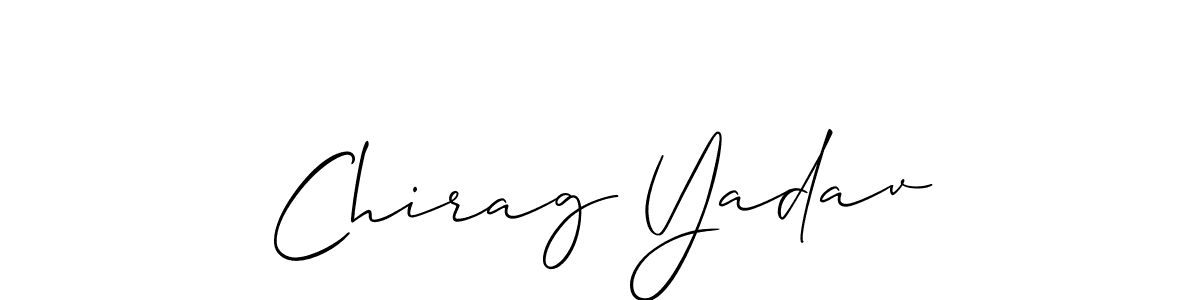 Create a beautiful signature design for name Chirag Yadav. With this signature (Allison_Script) fonts, you can make a handwritten signature for free. Chirag Yadav signature style 2 images and pictures png