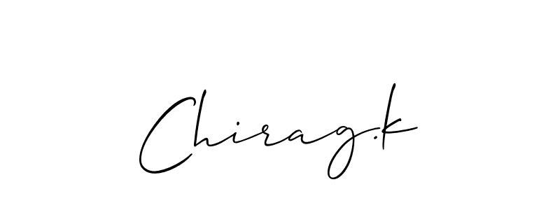 It looks lik you need a new signature style for name Chirag.k. Design unique handwritten (Allison_Script) signature with our free signature maker in just a few clicks. Chirag.k signature style 2 images and pictures png