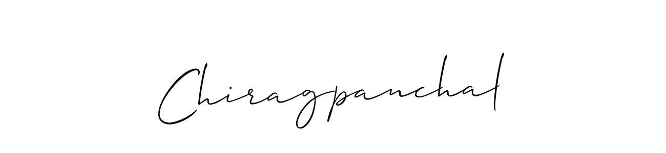 Create a beautiful signature design for name Chiragpanchal. With this signature (Allison_Script) fonts, you can make a handwritten signature for free. Chiragpanchal signature style 2 images and pictures png