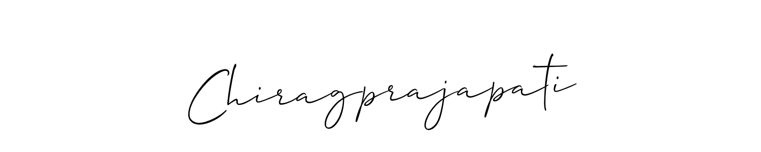 How to make Chiragprajapati name signature. Use Allison_Script style for creating short signs online. This is the latest handwritten sign. Chiragprajapati signature style 2 images and pictures png
