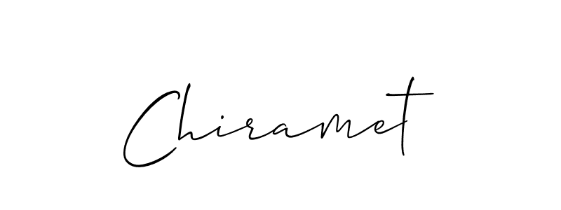 if you are searching for the best signature style for your name Chiramet. so please give up your signature search. here we have designed multiple signature styles  using Allison_Script. Chiramet signature style 2 images and pictures png