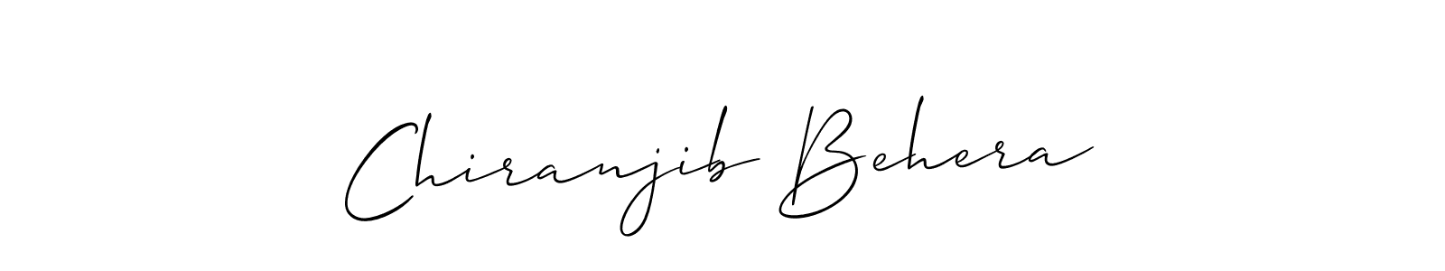 How to make Chiranjib Behera name signature. Use Allison_Script style for creating short signs online. This is the latest handwritten sign. Chiranjib Behera signature style 2 images and pictures png