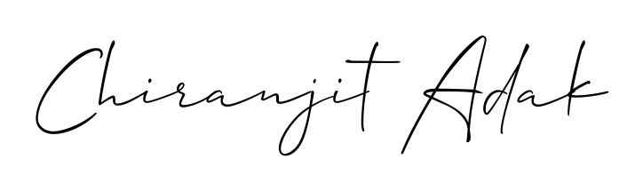 A timeless handwritten aesthetic for Chiranjit Adak. The Allison_Script font gives your signature a handcrafted feel with natural curves. Chiranjit Adak signature style 2 images and pictures png