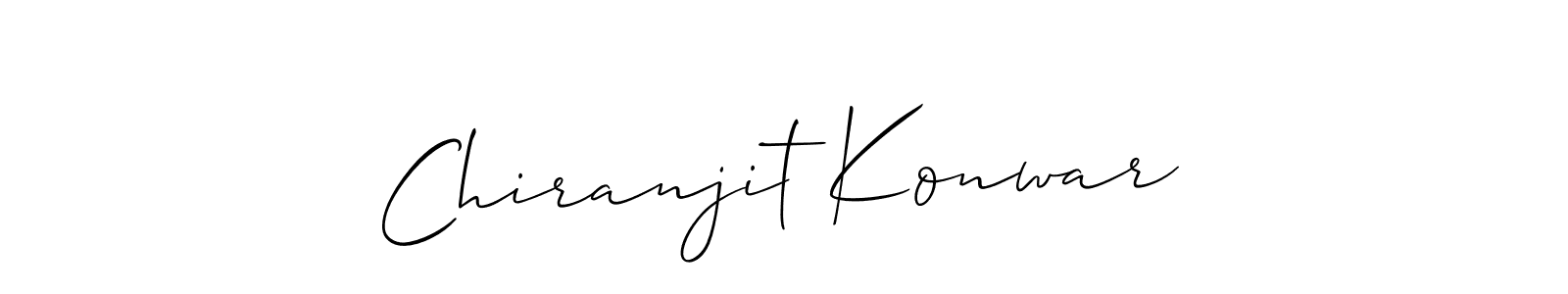 The best way (Allison_Script) to make a short signature is to pick only two or three words in your name. The name Chiranjit Konwar include a total of six letters. For converting this name. Chiranjit Konwar signature style 2 images and pictures png