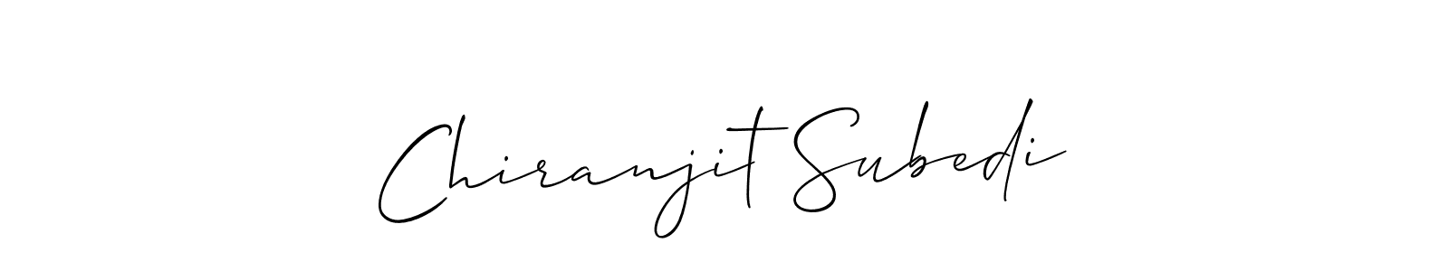 Chiranjit Subedi stylish signature style. Best Handwritten Sign (Allison_Script) for my name. Handwritten Signature Collection Ideas for my name Chiranjit Subedi. Chiranjit Subedi signature style 2 images and pictures png