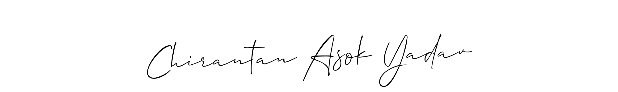 if you are searching for the best signature style for your name Chirantan Asok Yadav. so please give up your signature search. here we have designed multiple signature styles  using Allison_Script. Chirantan Asok Yadav signature style 2 images and pictures png