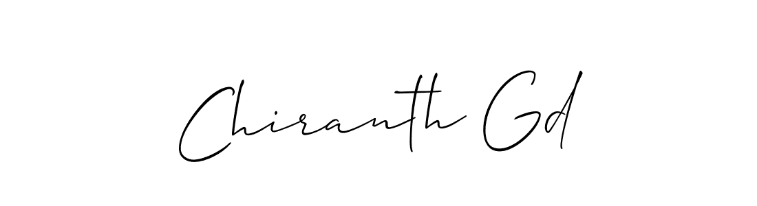 How to make Chiranth Gd signature? Allison_Script is a professional autograph style. Create handwritten signature for Chiranth Gd name. Chiranth Gd signature style 2 images and pictures png