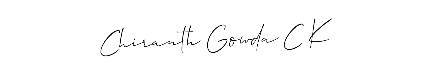 How to Draw Chiranth Gowda C K signature style? Allison_Script is a latest design signature styles for name Chiranth Gowda C K. Chiranth Gowda C K signature style 2 images and pictures png