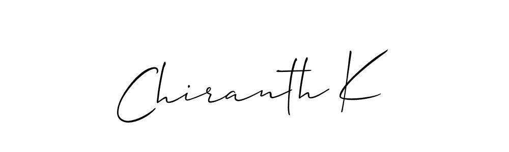 if you are searching for the best signature style for your name Chiranth K. so please give up your signature search. here we have designed multiple signature styles  using Allison_Script. Chiranth K signature style 2 images and pictures png