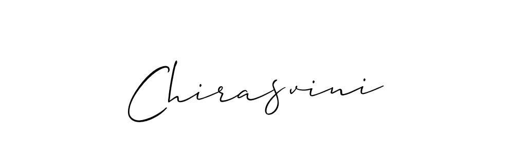 Use a signature maker to create a handwritten signature online. With this signature software, you can design (Allison_Script) your own signature for name Chirasvini. Chirasvini signature style 2 images and pictures png