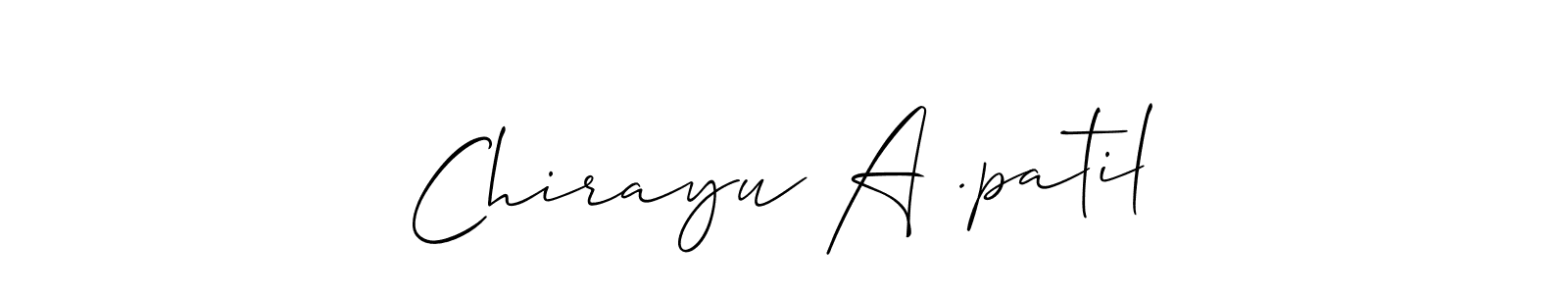 if you are searching for the best signature style for your name Chirayu A .patil. so please give up your signature search. here we have designed multiple signature styles  using Allison_Script. Chirayu A .patil signature style 2 images and pictures png