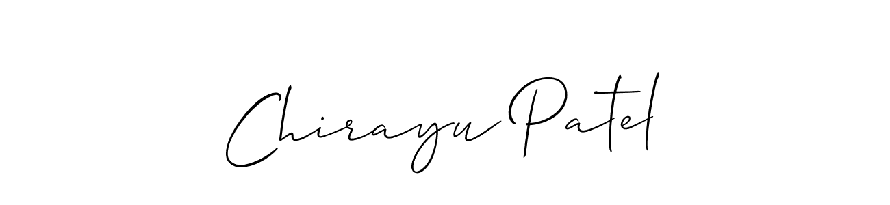 Design your own signature with our free online signature maker. With this signature software, you can create a handwritten (Allison_Script) signature for name Chirayu Patel. Chirayu Patel signature style 2 images and pictures png