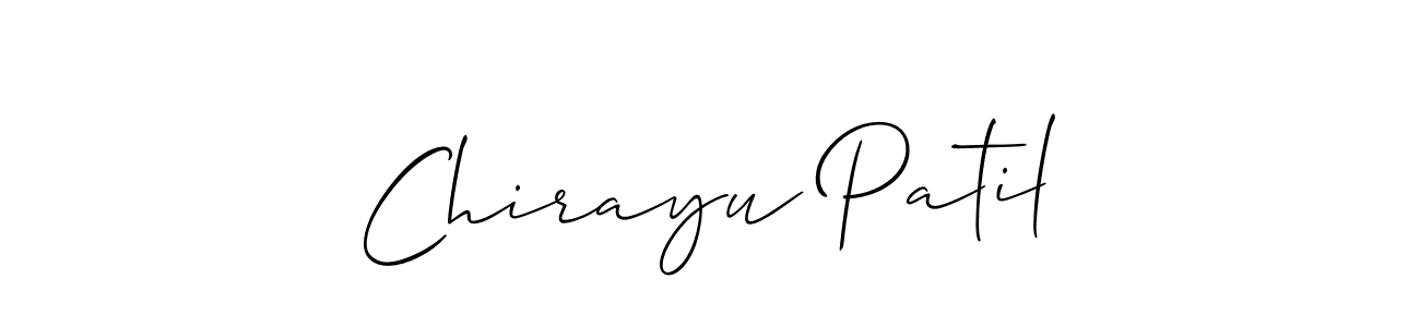 How to make Chirayu Patil name signature. Use Allison_Script style for creating short signs online. This is the latest handwritten sign. Chirayu Patil signature style 2 images and pictures png