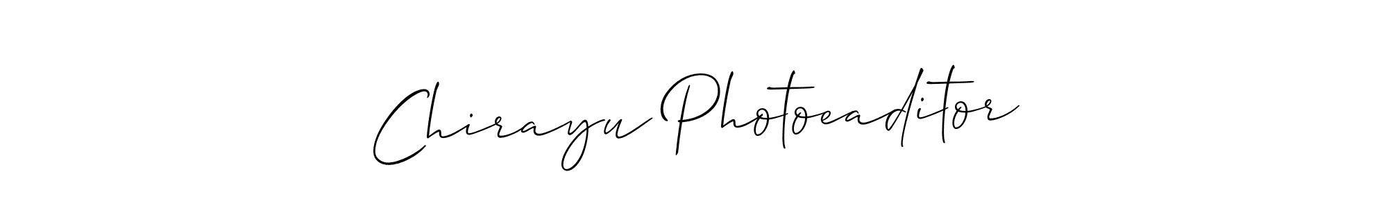 Chirayu Photoeaditor stylish signature style. Best Handwritten Sign (Allison_Script) for my name. Handwritten Signature Collection Ideas for my name Chirayu Photoeaditor. Chirayu Photoeaditor signature style 2 images and pictures png