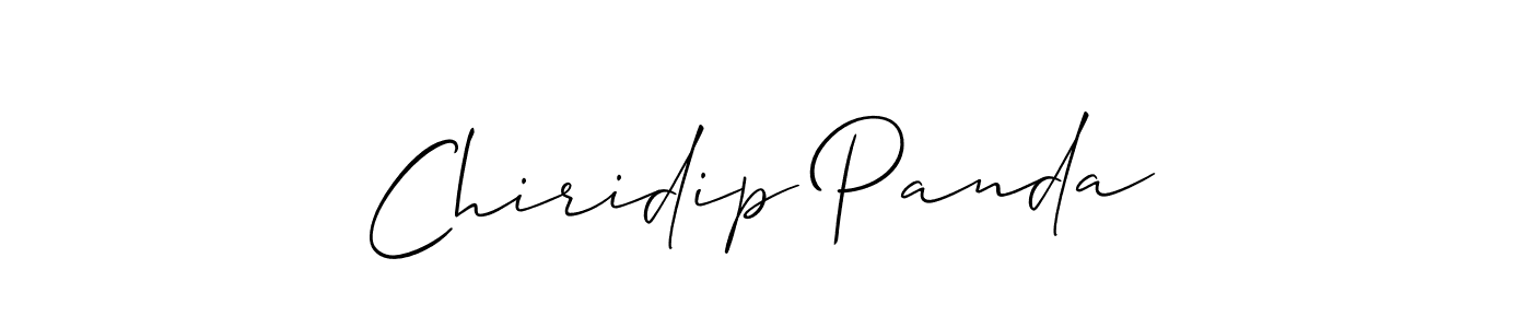 Also You can easily find your signature by using the search form. We will create Chiridip Panda name handwritten signature images for you free of cost using Allison_Script sign style. Chiridip Panda signature style 2 images and pictures png