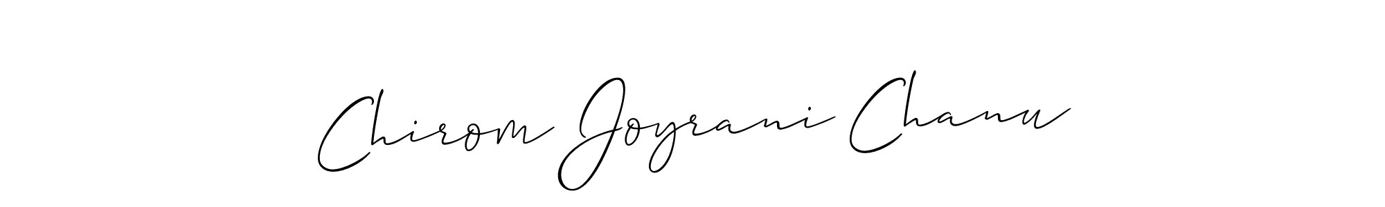 Create a beautiful signature design for name Chirom Joyrani Chanu. With this signature (Allison_Script) fonts, you can make a handwritten signature for free. Chirom Joyrani Chanu signature style 2 images and pictures png
