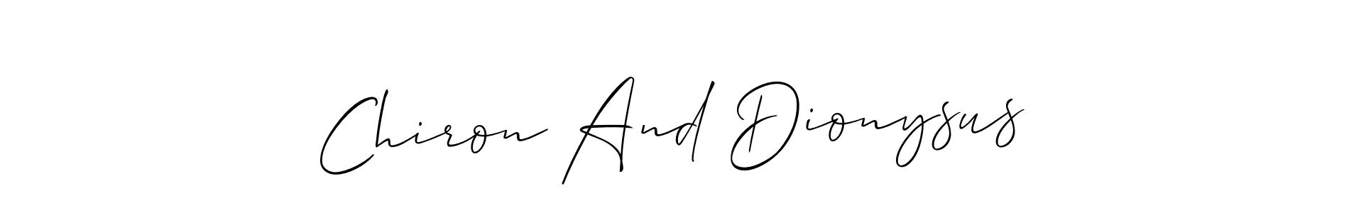 How to make Chiron And Dionysus name signature. Use Allison_Script style for creating short signs online. This is the latest handwritten sign. Chiron And Dionysus signature style 2 images and pictures png