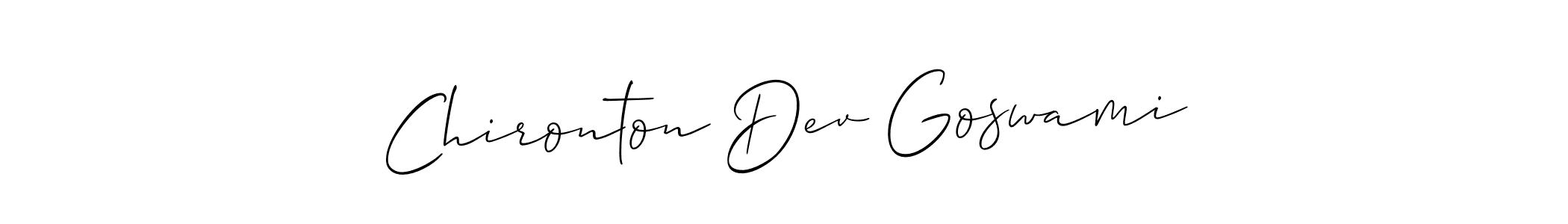 Allison_Script is a professional signature style that is perfect for those who want to add a touch of class to their signature. It is also a great choice for those who want to make their signature more unique. Get Chironton Dev Goswami name to fancy signature for free. Chironton Dev Goswami signature style 2 images and pictures png