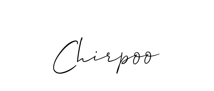 Also You can easily find your signature by using the search form. We will create Chirpoo name handwritten signature images for you free of cost using Allison_Script sign style. Chirpoo signature style 2 images and pictures png