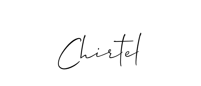 It looks lik you need a new signature style for name Chirtel. Design unique handwritten (Allison_Script) signature with our free signature maker in just a few clicks. Chirtel signature style 2 images and pictures png