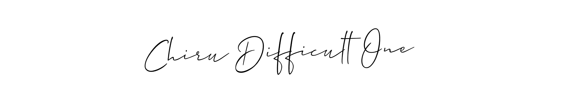 Create a beautiful signature design for name Chiru Difficult One. With this signature (Allison_Script) fonts, you can make a handwritten signature for free. Chiru Difficult One signature style 2 images and pictures png