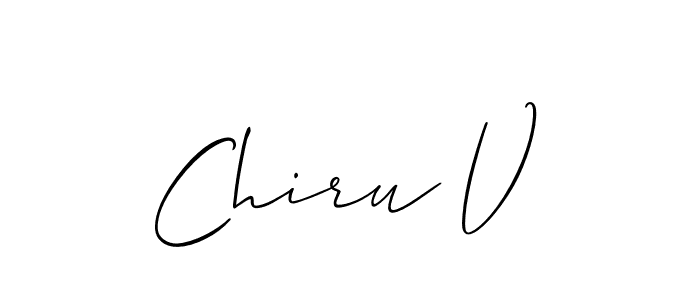 Also we have Chiru V name is the best signature style. Create professional handwritten signature collection using Allison_Script autograph style. Chiru V signature style 2 images and pictures png