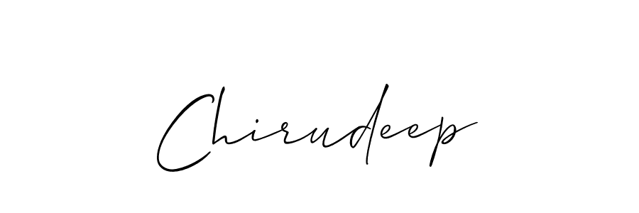 It looks lik you need a new signature style for name Chirudeep. Design unique handwritten (Allison_Script) signature with our free signature maker in just a few clicks. Chirudeep signature style 2 images and pictures png