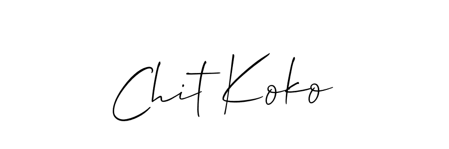 Best and Professional Signature Style for Chit Koko. Allison_Script Best Signature Style Collection. Chit Koko signature style 2 images and pictures png