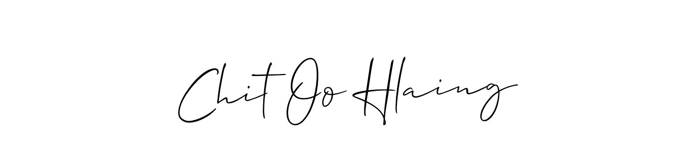 Make a beautiful signature design for name Chit Oo Hlaing. With this signature (Allison_Script) style, you can create a handwritten signature for free. Chit Oo Hlaing signature style 2 images and pictures png