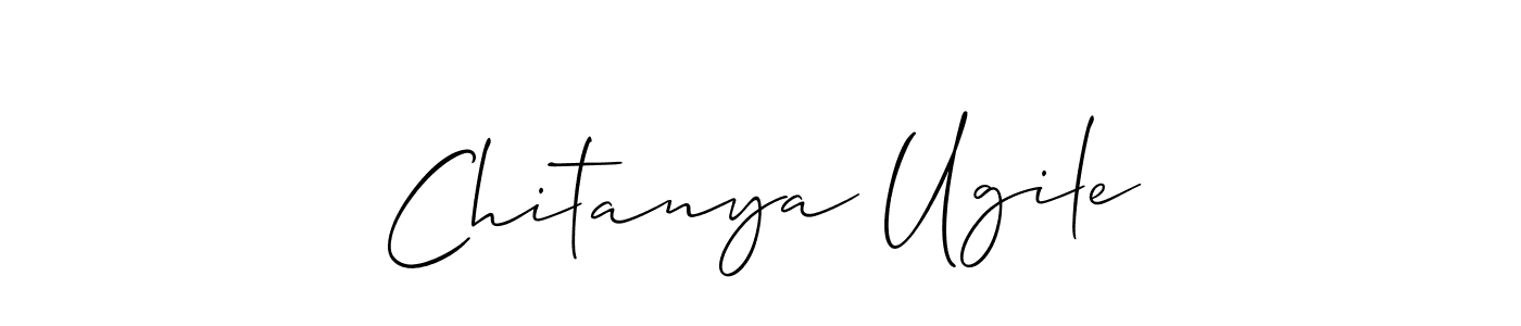 How to make Chitanya Ugile name signature. Use Allison_Script style for creating short signs online. This is the latest handwritten sign. Chitanya Ugile signature style 2 images and pictures png