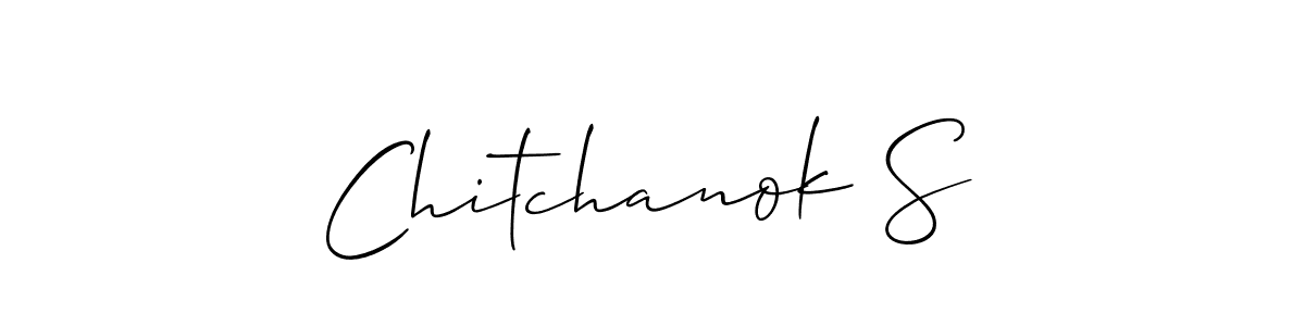 Design your own signature with our free online signature maker. With this signature software, you can create a handwritten (Allison_Script) signature for name Chitchanok S. Chitchanok S signature style 2 images and pictures png