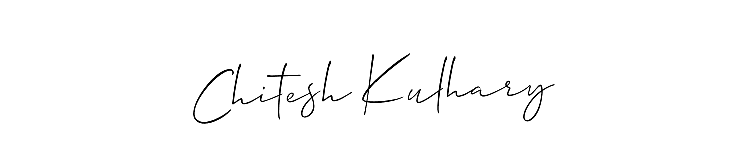 Make a short Chitesh Kulhary signature style. Manage your documents anywhere anytime using Allison_Script. Create and add eSignatures, submit forms, share and send files easily. Chitesh Kulhary signature style 2 images and pictures png