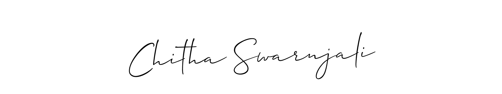 Also we have Chitha Swarnjali name is the best signature style. Create professional handwritten signature collection using Allison_Script autograph style. Chitha Swarnjali signature style 2 images and pictures png