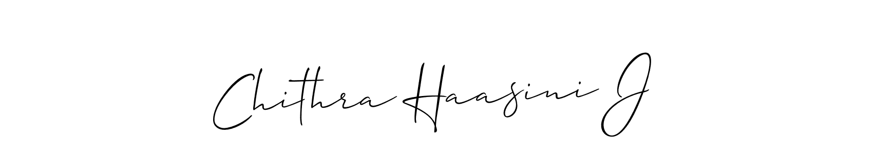 This is the best signature style for the Chithra Haasini J name. Also you like these signature font (Allison_Script). Mix name signature. Chithra Haasini J signature style 2 images and pictures png