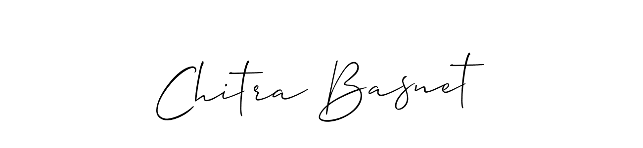 Make a beautiful signature design for name Chitra Basnet. With this signature (Allison_Script) style, you can create a handwritten signature for free. Chitra Basnet signature style 2 images and pictures png