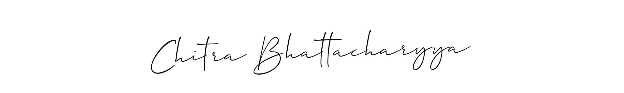 The best way (Allison_Script) to make a short signature is to pick only two or three words in your name. The name Chitra Bhattacharyya include a total of six letters. For converting this name. Chitra Bhattacharyya signature style 2 images and pictures png