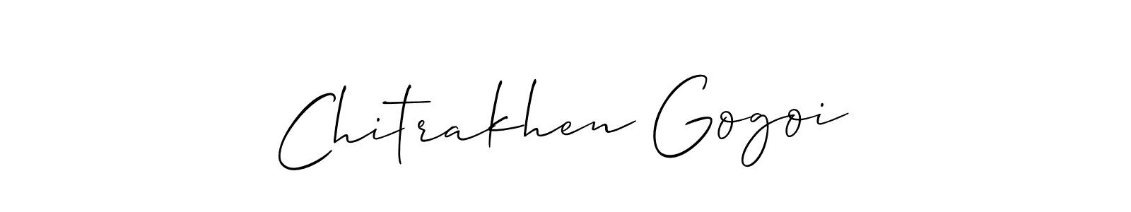 You should practise on your own different ways (Allison_Script) to write your name (Chitrakhen Gogoi) in signature. don't let someone else do it for you. Chitrakhen Gogoi signature style 2 images and pictures png