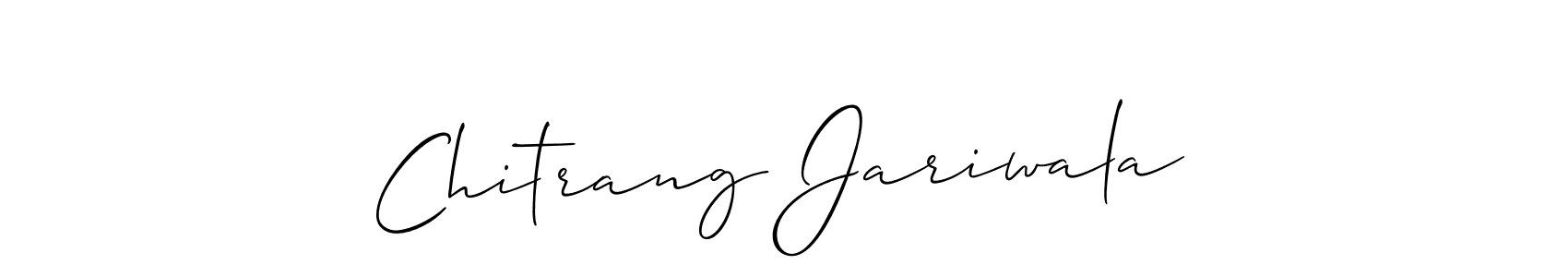 Allison_Script is a professional signature style that is perfect for those who want to add a touch of class to their signature. It is also a great choice for those who want to make their signature more unique. Get Chitrang Jariwala name to fancy signature for free. Chitrang Jariwala signature style 2 images and pictures png