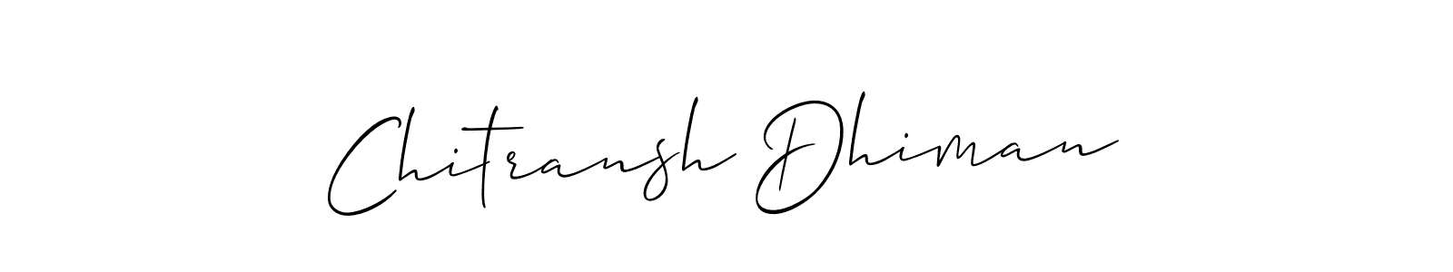 Design your own signature with our free online signature maker. With this signature software, you can create a handwritten (Allison_Script) signature for name Chitransh Dhiman. Chitransh Dhiman signature style 2 images and pictures png