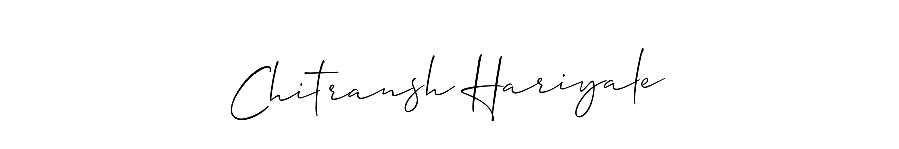 How to make Chitransh Hariyale name signature. Use Allison_Script style for creating short signs online. This is the latest handwritten sign. Chitransh Hariyale signature style 2 images and pictures png